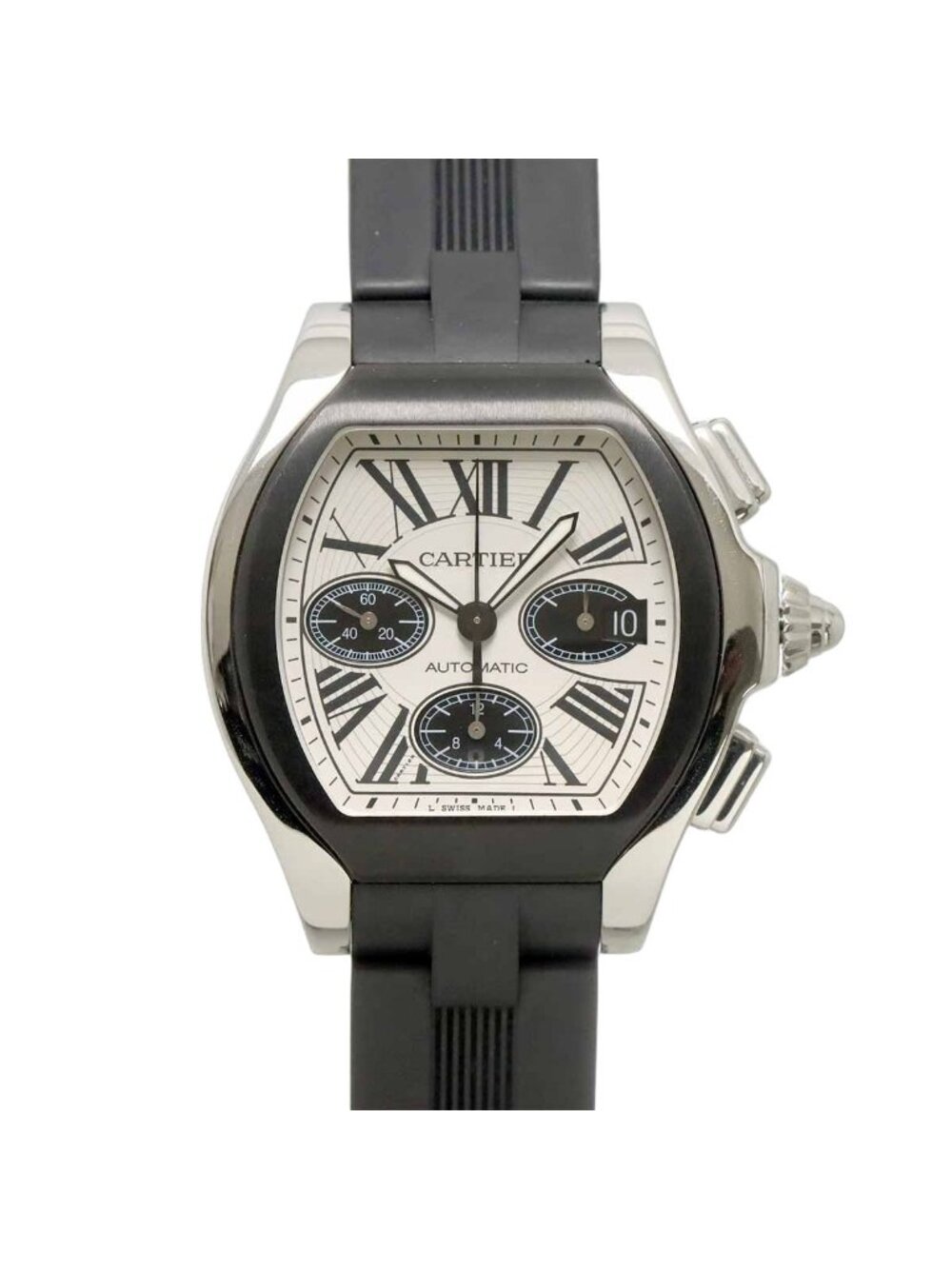 Cartier Roadster Chronograph Watch Silver Automatic Roadstar